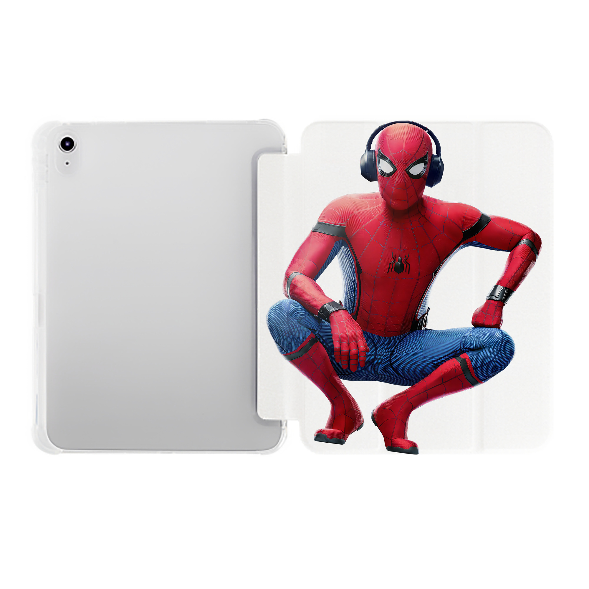 （画像用） Spider Man スパイダーマン IPad ケース ペン収納付き 三つ折りスタンド PUレザー×シリコン 対応機種9.5/10.5/10.9インチ
